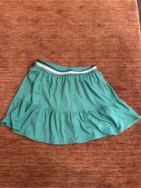 abercrombie kids Teal Blue Ruffle Skirt with Striped Waistband
